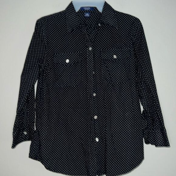 Chaps polkadot blouse button up down shirt top - Picture 1 of 9